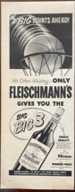 1953 Fleischmann&#39;s Whiskey Vintage Print Ad Big Points Ahead Advertisement - $14.45