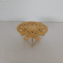 Dollhouse Table Small Oval Side or End Unpainted Wood Scrolled Cut-Out 2&quot; High - £7.78 GBP