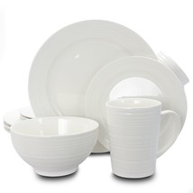 Gibson Home Amelia Court 16 Piece Dinnerware Set in White  Embossed - €90,83 EUR