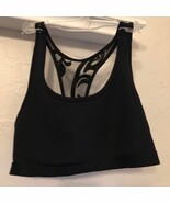 NEW Koral Sports Bra Sz Small Black w/ Gold &amp; Mesh T Back - $280.89 MXN
