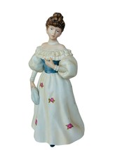 Homco Home Interior Gift Vtg Figurine Sculpture Victorian fan feather 1463 pearl - £39.65 GBP