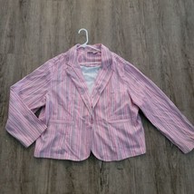 Carolina Colours Plus 1 Button Blazer ~ Sz 22/24 ~ Pink, White, Black St... - $23.39