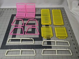 Mattel Barbie Tropical Pool Patio Set Replacement Yellow Pink Chairs Lot - $69.95