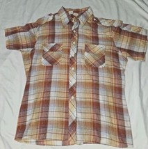 Vintage 1970s Alfie California Western Plaid Patchwork Shirt size medium - £19.01 GBP