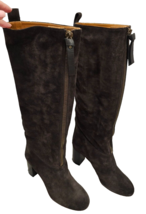 CHLOE PARIS Iconic Cult  Brown Suede Front Zipper Knee High Boots - Size 38 - $449.99