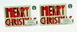 Starbucks Coffee 2015 Gift Card MERRY CHRISTMAS Holiday Zero Balance Set of 2 - £9.06 GBP
