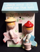 Vintage Irmi Wooden Jack and Jill Light Switch Plate Cover Nursery Decor 5&quot;h - £15.63 GBP