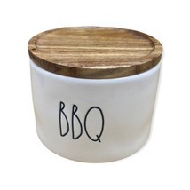 Rae Dunn Magenta  BBQ Rub Stackable Cellar Containers Ceramic Wood Lid - $338.51 MXN
