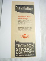 1945 South Africa Ad Teesav Uniforms, Overalls, Thomson Savage &amp; Co. - £6.37 GBP