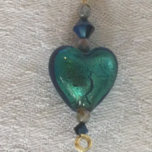 Murano green glass heart pendant - $30.00