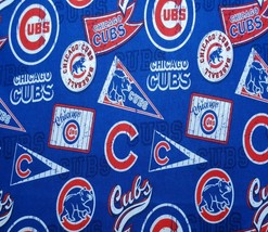 CHICAGO CUBS Retro Design, Great Colors, Classic Logos,  1/4 yd - 9 x 58&quot; - £11.56 GBP