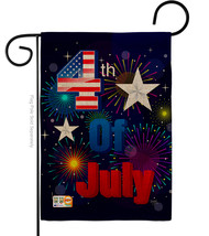 Fireworks July 4th Burlap - Impressions Decorative Garden Flag G161089-DB - £18.35 GBP