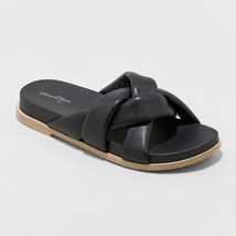 Universal Thread Women&#39;s Cosette Padded Slide Sandals Size 5.5 Black New - $22.24