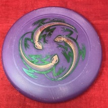 Vintage 1980 WHAM-O 122 Gram Purple 9.75&quot; Original Frisbee Disc with 3 Gecko  - £19.78 GBP