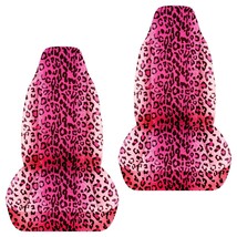 Universal Size front set car seat covers   Leopard Pink - £47.18 GBP