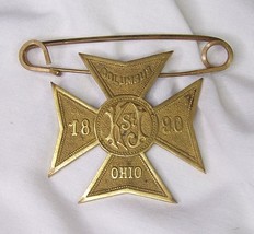 1890 Antique Knights Saint John Columbus Ohio Badge Medal - £7.90 GBP