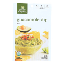 Simply Organic Guacamole Dip Mix 0.8 oz, Case of 12 packets, veggie, kosher - £26.27 GBP