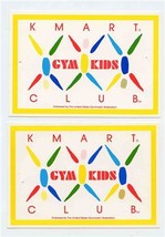 2 K Mart Gym Kids Club Postcard / Clothing Tags  - £12.66 GBP