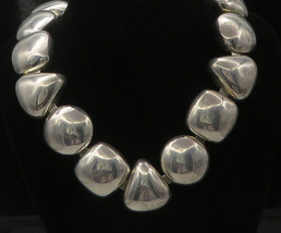 ZINA 925 Sterling Silver - Vintage Shiny Hollow Heavy Chain Necklace - NE3603 - £605.46 GBP