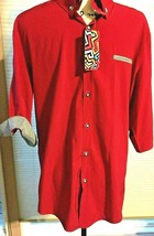 Whatlees Nwt con Botones Camiseta Roja Checkard Puños 44” Busto 27” L XX... - $6.20