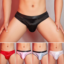 Men&#39;s Sexy Underwear Shiny Silky Boxer Briefs Opening Pouch Breathable S... - £7.82 GBP