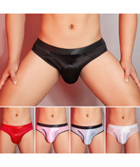 Men's Sexy Underwear Shiny Silky Boxer Briefs Opening Pouch Breathable Satin  - £7.82 GBP