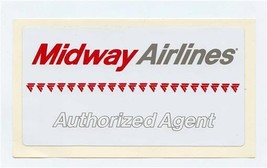 Midway Airlines Authorized Agent Peel Off Sticker - £14.24 GBP
