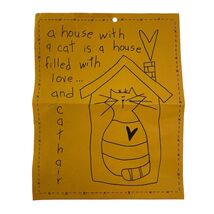 Hand Embroidery Stamped Cloth Cat Home Love Funny Partially Started - $20.78 CAD