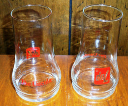 Two Vintage 7-UP Upside Down Drinking Soda Fountain Glasses   The Un-cola - $14.96