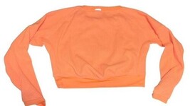 Adidas Running Cozy Pull Cropped Sweatshirt Orange Small NWT image 8