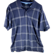 IZOD Mens LARGE 100% Cotton Short Sleeve Polo Shirt Lot 2 Plaid Stripes ... - £23.36 GBP