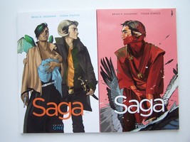 Brian Vaughan Saga Comic Book Series Vol 1 &amp; 2 Lot - $25.97