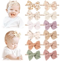 Baby Girl Bows and Headbands 12 Packs of Stretchy Hairbands Hair Bows for Newbor - £26.39 GBP