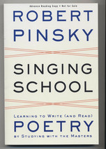 Robert Pinsky Singing School First Edition New Poetry ARC---FREE Shipping - £17.93 GBP