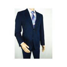 Men ZACCHI Velour Velveteen Hounds tooth Blazer Sport Coat DUANE 74521 Navy Blue image 6
