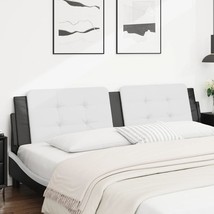 Headboard Cushion White and Black Faux leather, Foam 76.0 in - $124.99