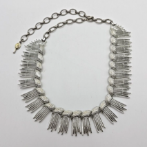 Vintage 60s Sarah Coventry Silver Tone Modernist Fringe Choker Necklace ... - $19.34