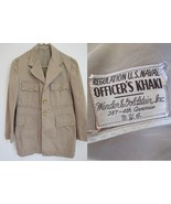 WW2 military US NAVY Officer&#39;s Khaki Jacket antique vintage 1940&#39;s WWII - £74.91 GBP