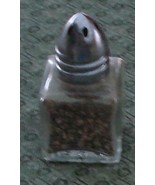 Little Glass Pepper Shaker, Silver Tone Metal Screw On Shaker Cap, TINY ... - $8.13 CAD