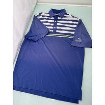 Footjoy FJ Men Golf Polo Shirt Blue Stretch Short Sleeve Medium M - $11.77