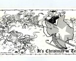 Harold Maples Custom Drawn Christmas in Texas Card Invitation to Pig Roast - $44.50