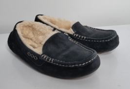 UGG Ansley Moccasin Slippers Shoes Womens 7 Shearling Lined Indoor/Outdoor Black - £31.96 GBP