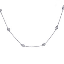 1.80 Carat Round Cut Diamonds By The Yard Necklace 14K White Gold - £1,970.30 GBP
