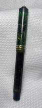 Parker Lady Duofold Fountain Pen 1920's Antq Lucky Curve Green Brown 3 Band Cap - $129.95