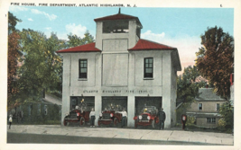 Postcard Fire House Mount Ave.Atlantic Highlands New Jersey B34 - £8.33 GBP