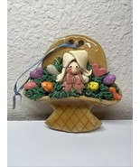 Handmade Cottage Core Country Easter Basket W/Bunny &amp;Eggs Ornament Wall ... - $12.00