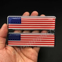 2x  USA  Flag  Trunk Emblem  Motorcycle Sticker Fairing - £64.48 GBP