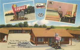 ARNETT  OKLAHOMA Chestnut Lodge roadside 1940s LINEN Tichnor postcard 5406 - $5.49
