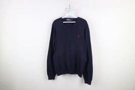 Vintage 90s Ralph Lauren Mens Large Sun Faded Pima Cotton Knit V-Neck Sw... - $49.45