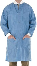 SMS 45 GSM Disposable Lab Coat Gown With Knit Cuffs &amp; Collar 2 Pockets 1... - £23.89 GBP